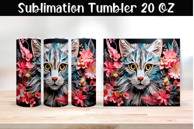 Paper cat Sublimation Tumbler Wrap 20 oz