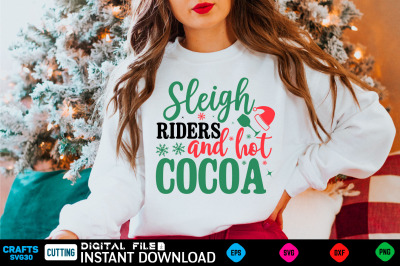 sleigh riders and hot cocoa svg
