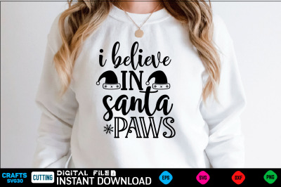 i believe in santa paws svg