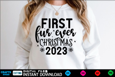 first fur ever christmas 2023 svg