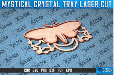 Mystical Crystal Tray Laser Cut SVG | Laser Cut SVG Design | CNC Files