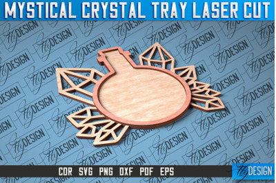 Mystical Crystal Tray Laser Cut SVG | Laser Cut SVG Design | CNC Files