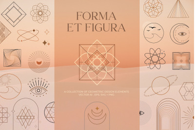 Geometric Forms, Shapes, Vector Elements and Logo Designs Collection