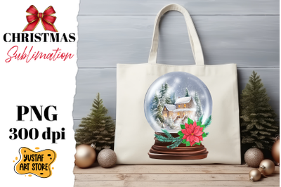 Christmas snow globe sublimation. Christmas house design