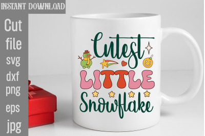 Cutest Little Snowflake SVG cut file,Retro Christmas Bundle, Christmas