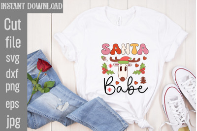 Santa Babe SVG cut file,Retro Christmas Bundle, Christmas Sublimation