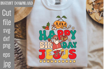 Happy Birthday Jesus SVG cut file&2C;Retro Christmas Bundle&2C; Christmas Su