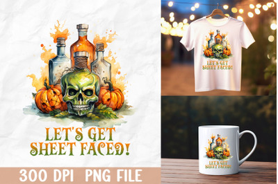 Let&#039;s Get Sheet Faced Halloween Skull