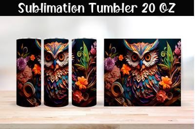 Paper owl Sublimation Tumbler Wrap 20 oz