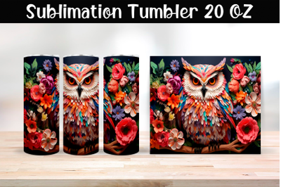 Paper owl Sublimation Tumbler Wrap 20 oz