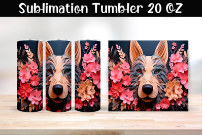 Paper dog Sublimation Tumbler Wrap 20 oz