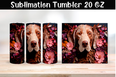 Paper dog Sublimation Tumbler Wrap 20 oz