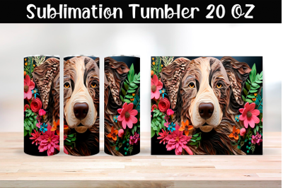 Paper dog Sublimation Tumbler Wrap 20 oz