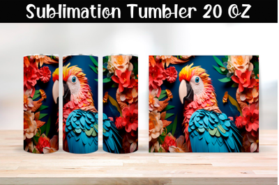 Paper parrot Sublimation Tumbler Wrap 20 oz