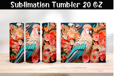 Paper parrot Sublimation Tumbler Wrap 20 oz