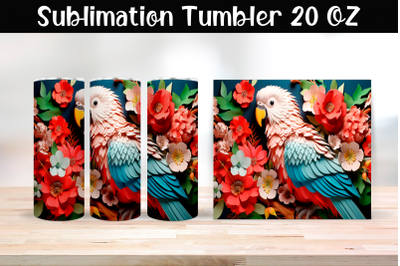 Paper parrot Sublimation Tumbler Wrap 20 oz