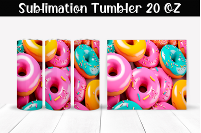 Donuts Sublimation Tumbler Wrap 20 oz