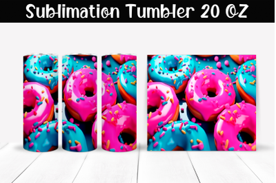 Donuts Sublimation Tumbler Wrap 20 oz