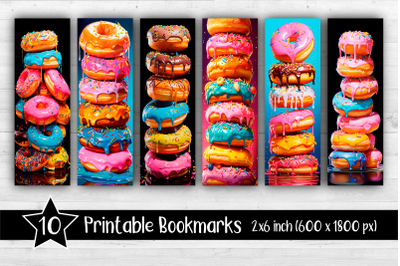 Donuts Bookmarks Printable 2x6 inch