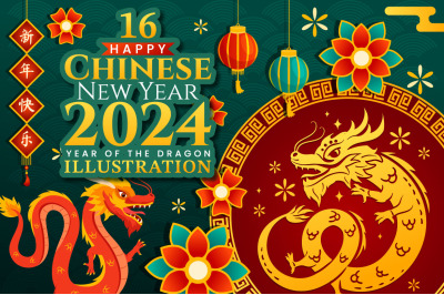 16 Happy Chinese New Year 2024 Illustration