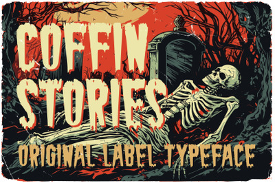 Coffin Stories label font