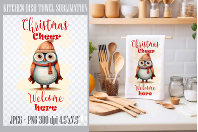 Christmas Cheer Welcome here| Kitchen Towel Sublimation PNG