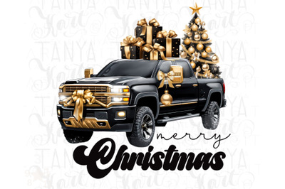 Merry Christmas Truck Sublimation Download