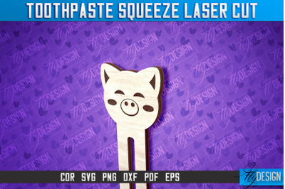 Pig Toothpaste Squeezer Laser Cut | Laser Cut SVG Design