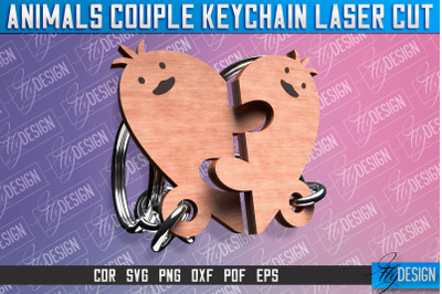 Chick  Couple Keychain | Laser Cut SVG Design | CNC Files