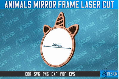 Unicorn Mirror Frame Laser Cut SVG | Home Design Laser Cut SVG Design