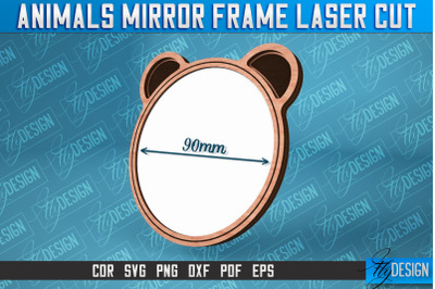 Bear Mirror Frame Laser Cut SVG | Home Design Laser Cut SVG Design