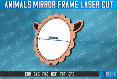 Sheep Mirror Frame Laser Cut SVG | Home Design Laser Cut SVG Design