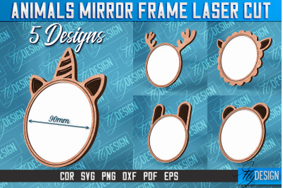 Animals Mirror Frame Laser Cut SVG | Home Design Laser Cut SVG Design