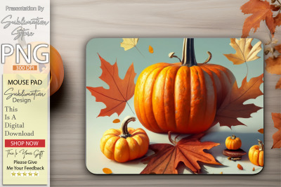 Fall Leaves and Pumpkin Mouse Pad