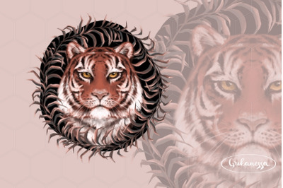 Tiger | floral PNG sublimation design