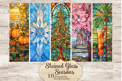 Stained Glass Seasons Bookmarks | Bookmarks Bundle