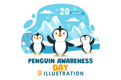 9 Penguin Awareness Day Illustration