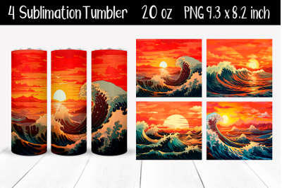 Waves Sublimation Tumbler Wrap 20 oz