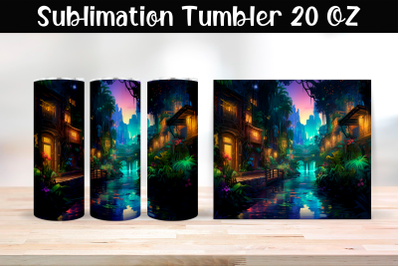 Jungle neon Sublimation Tumbler Wrap 20 oz