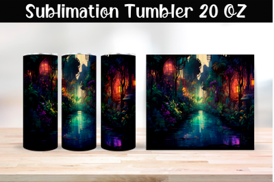 Jungle neon Sublimation Tumbler Wrap 20 oz