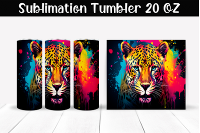 Leopard Sublimation Tumbler Wrap 20 oz