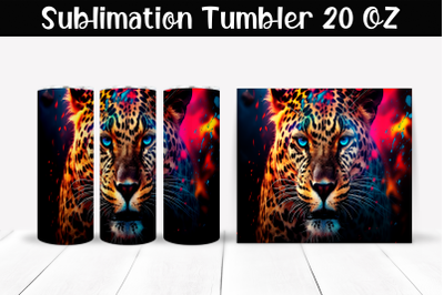 Leopard Sublimation Tumbler Wrap 20 oz