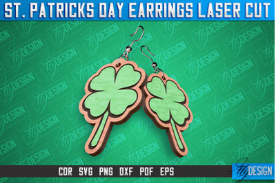 St. Patricks Day Laser Earrings | Accessories Laser Cut SVG Design