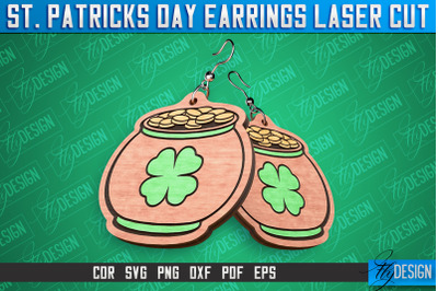 St. Patricks Day Laser Earrings | Accessories Laser Cut SVG Design