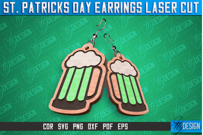 St. Patricks Day Laser Earrings | Accessories Laser Cut SVG Design