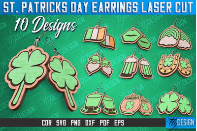 St. Patricks Day Laser Earrings | Accessories Laser Cut SVG Design