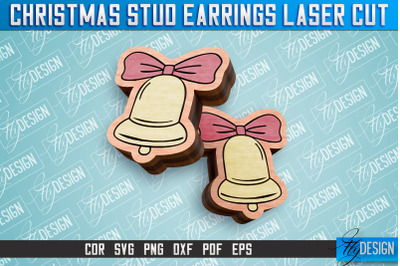 Christmas Stud Earrings Laser Cut SVG | Accessories Laser Cut SVG