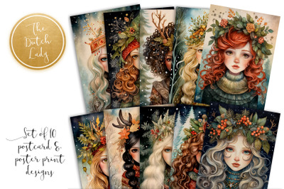 Yule Goddesses Postcards &amp; Art Prints