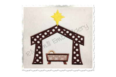 Applique Manger Nativity Machine Embroidery Design