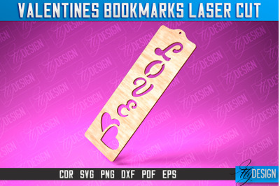 Valentines Bookmarks Laser Cut | Bookmark SVG | Book Lover